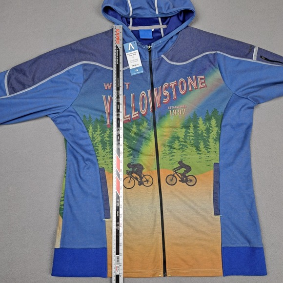 Primal Cycling Jersey‎ Sweater Mens XL Yellowstone Full Zip Hooded Pockets NEW - Picture 8 of 14